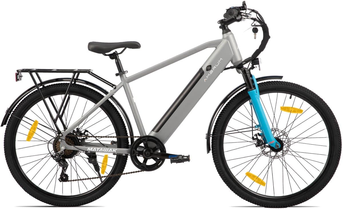 HILAND Matawak elektrische stadsfiets - 26 inch - 250W motor - 60km actieradius - 36V 10.4Ah accu - Shimano 7-versnellingen - Unisex -Grijs thumbnail 6
