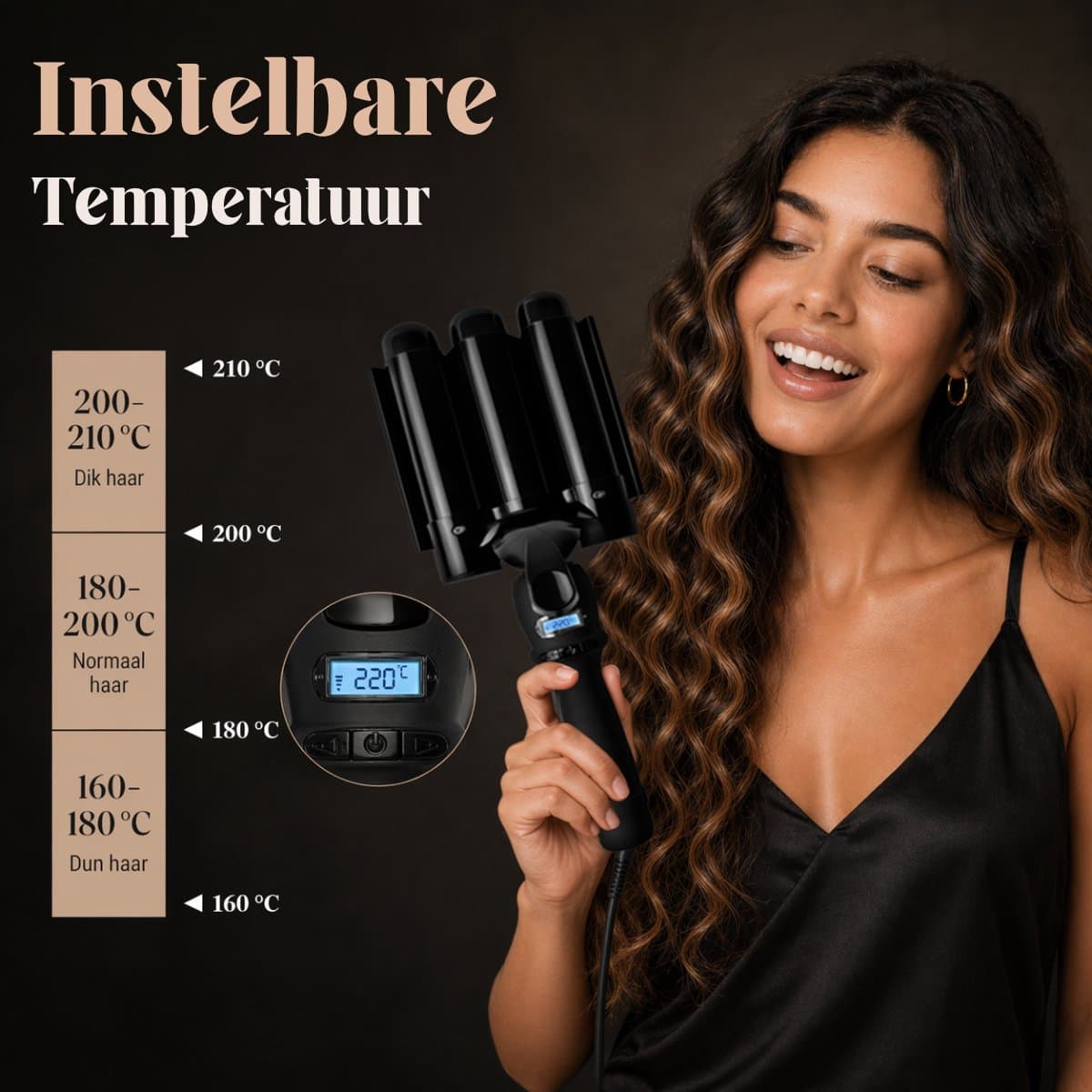 Vaive Wafeltang 32 mm - Beach Waves - Golvenkrultang - Krultang - Waver - Keramische Coating thumbnail 3