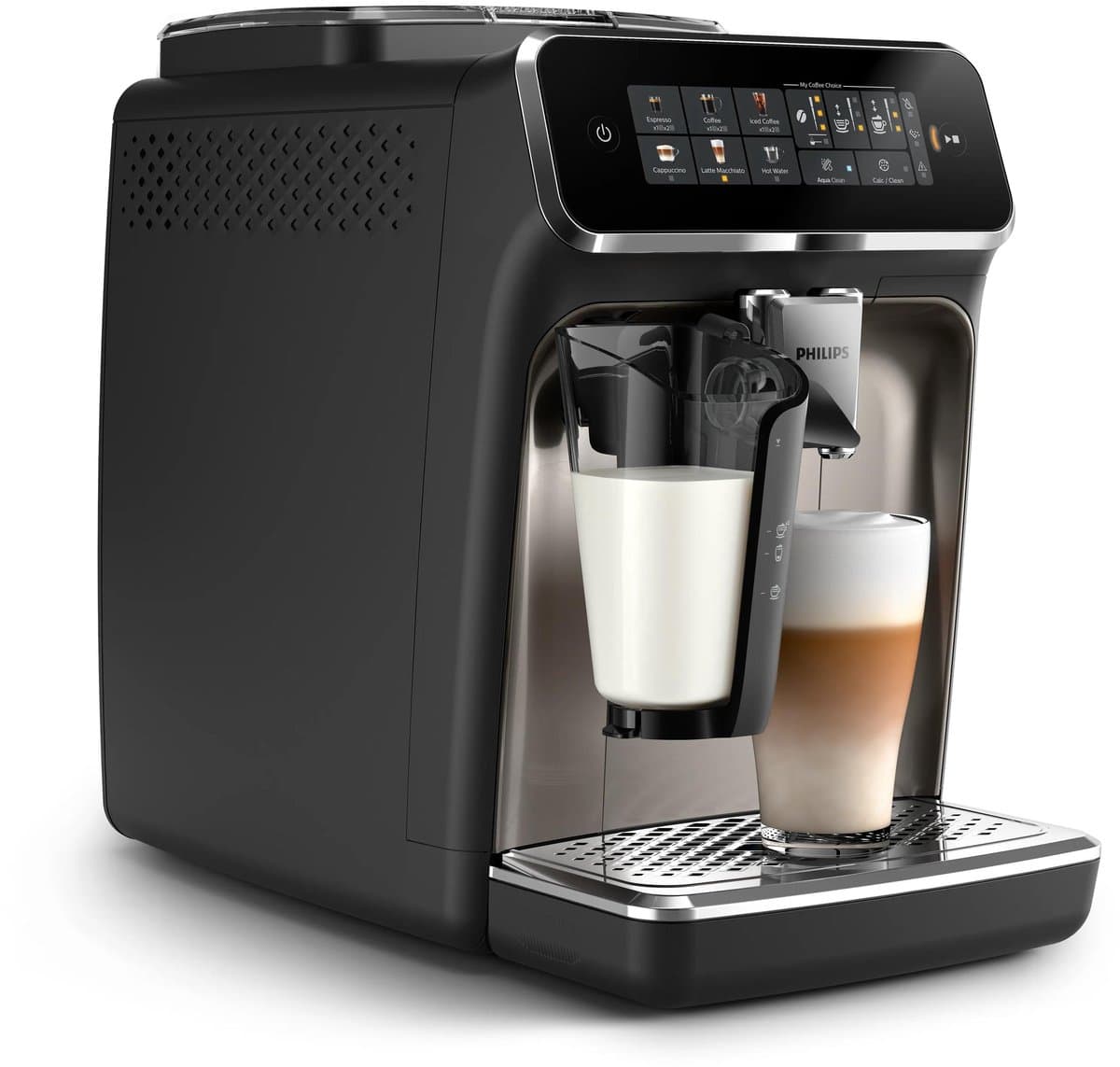 Philips 3300 Series LatteGo EP3347/90 - Espressomachine - 5 Soorten Koffie + Heet Water - Zwart / Chroom - + AquaClean Filter thumbnail 7