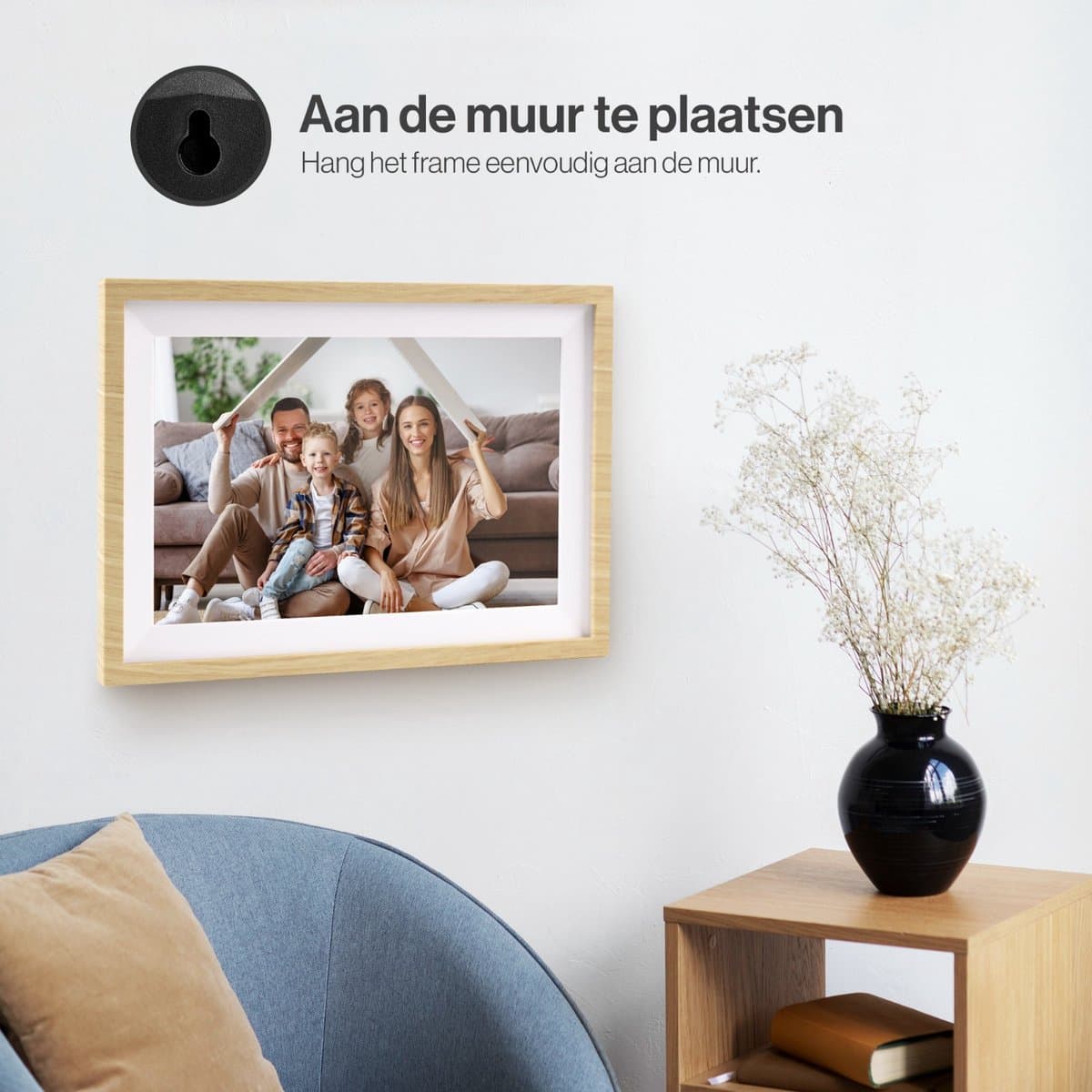 CoolFule Digitale Fotolijst - 10.1 Inch - WiFi - 16GB Opslag - Roteerbaar - Verwisselbare Kaders thumbnail 6