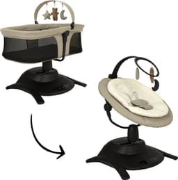 Productfoto van Novi at Home Stardust 2-in-1 Babyswing en Wieg - Sand Melange