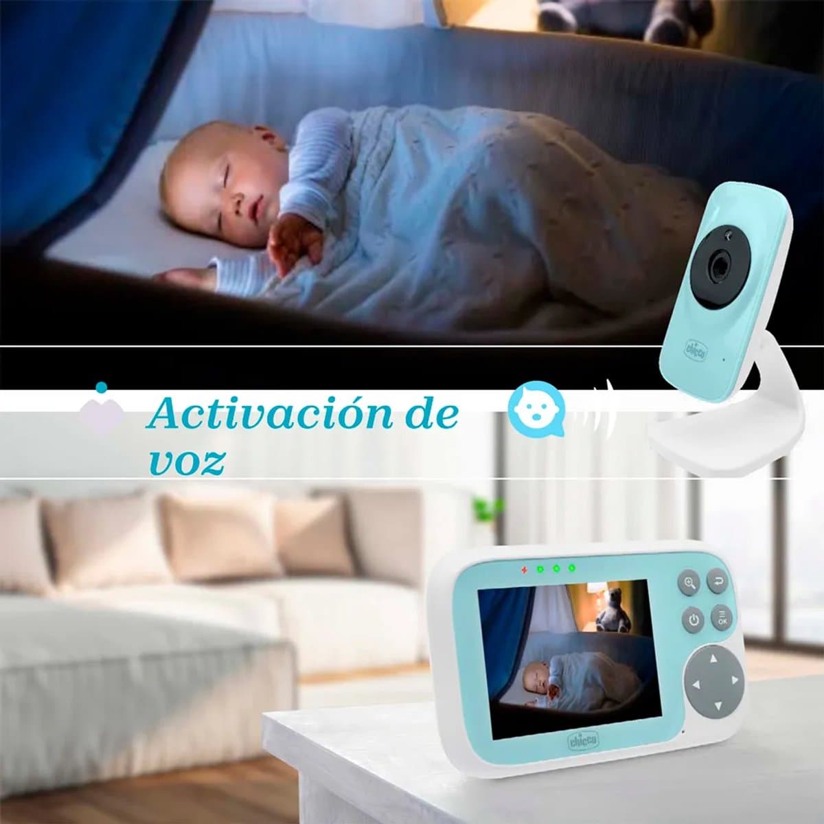 Chicco video start babyfoon turquoise infrarood nachtzicht thumbnail 5