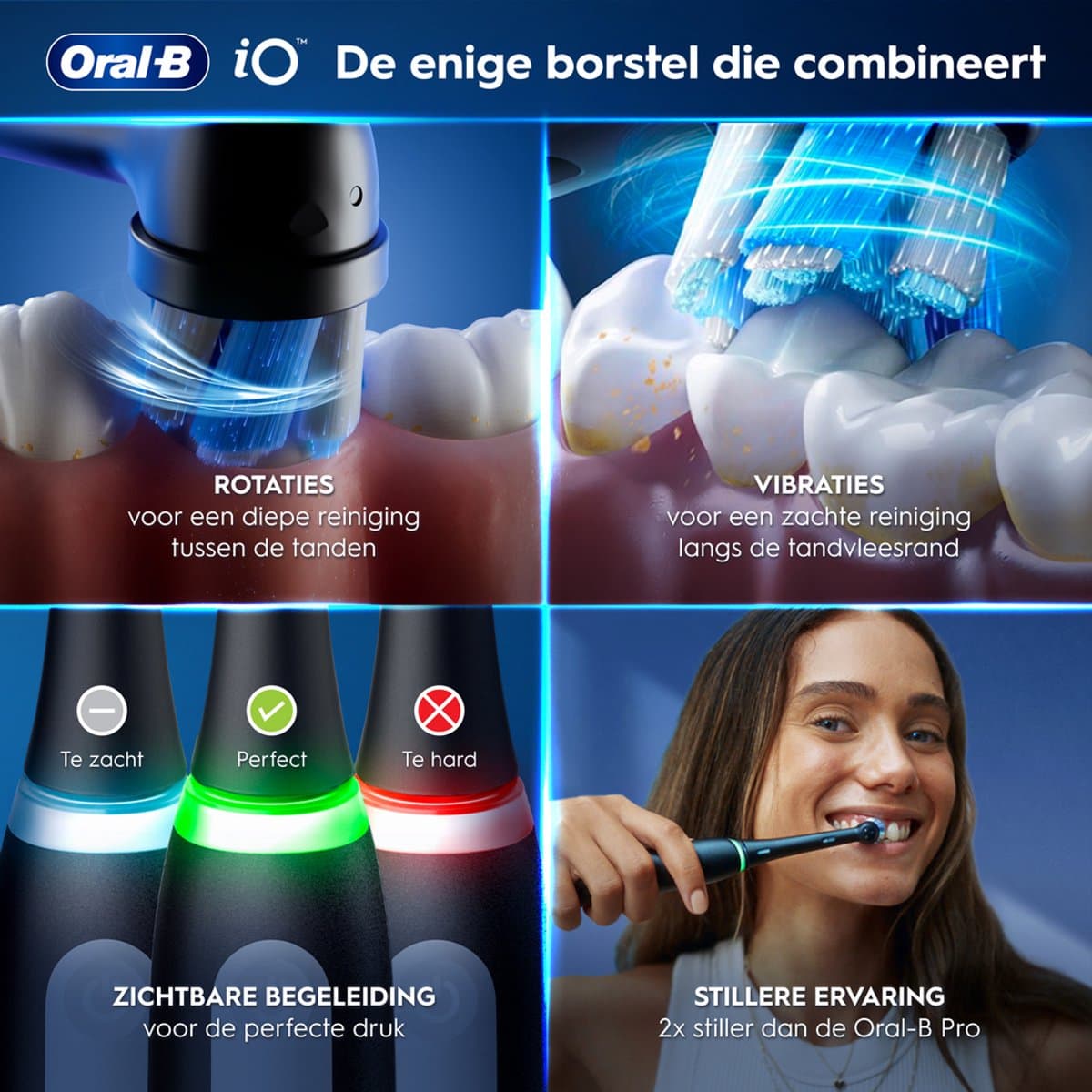Oral-B iO 3 Elektrische Tandenborstel - Duo Zwart en Roze - inclusief Reisetui thumbnail 5