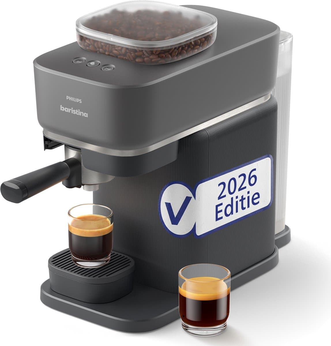 Philips BAR305/60 Baristina - Semi-Automatische Espressomachine - Pistonmachine - Koffiemachine met Bonen - Zwart thumbnail 2