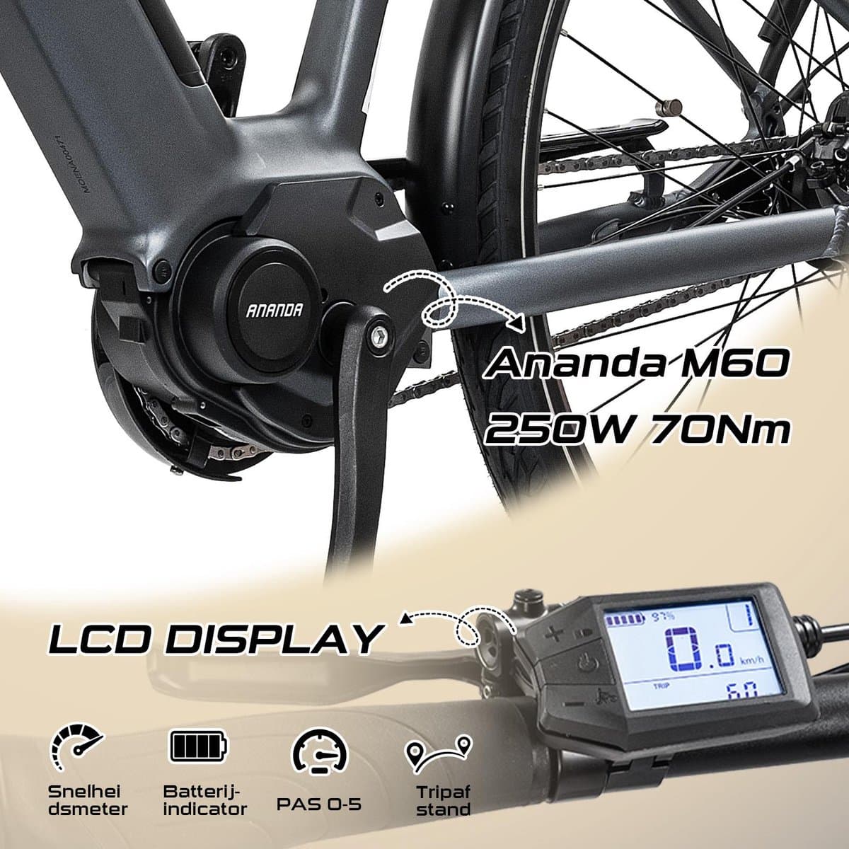 REX Commuter+ elektrische fiets - fiets elektrische voor dames, Middenmotor 250W, 28 Inch Stadtfiets, 468 Wh accu, SHIMANO 7 Versnellingen, maximaal 100 km, blauw thumbnail 3