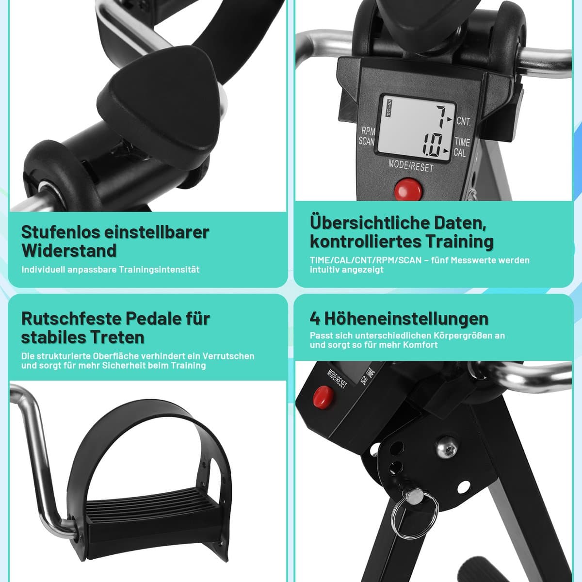 Stoelfiets - Bureaufiets - Hometrainer - Deskbike - Beentrainer – Pedaaltrainer - Fietstrainer - Bewegingstrainer - Mini hometrainer - zwart thumbnail 4