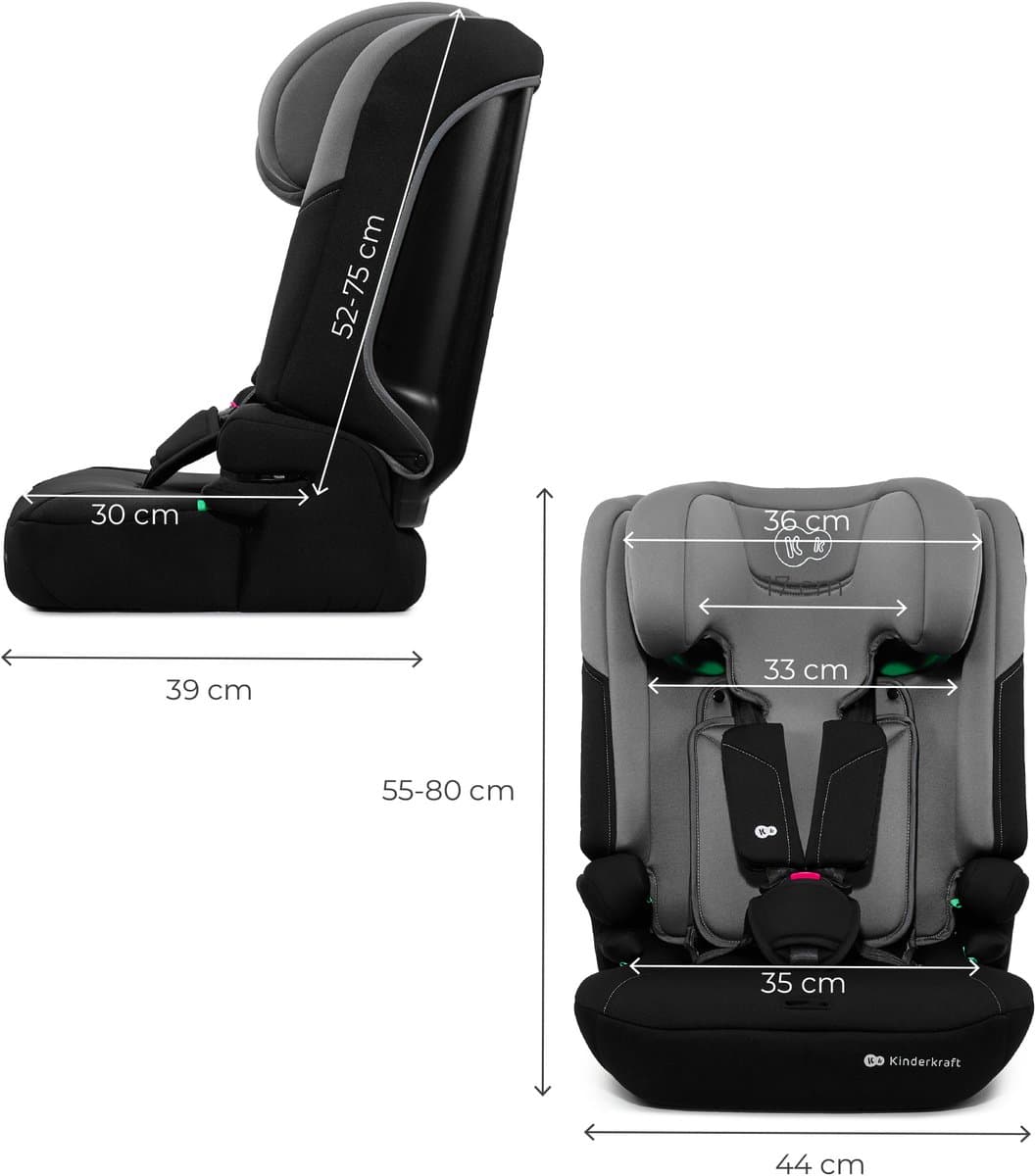 Kinderkraft I-COMFY 3-in-1 i-Size Autostoel – 76-150 cm – Groep 1/2/3 – R129 Goedgekeurd – Grijs thumbnail 3