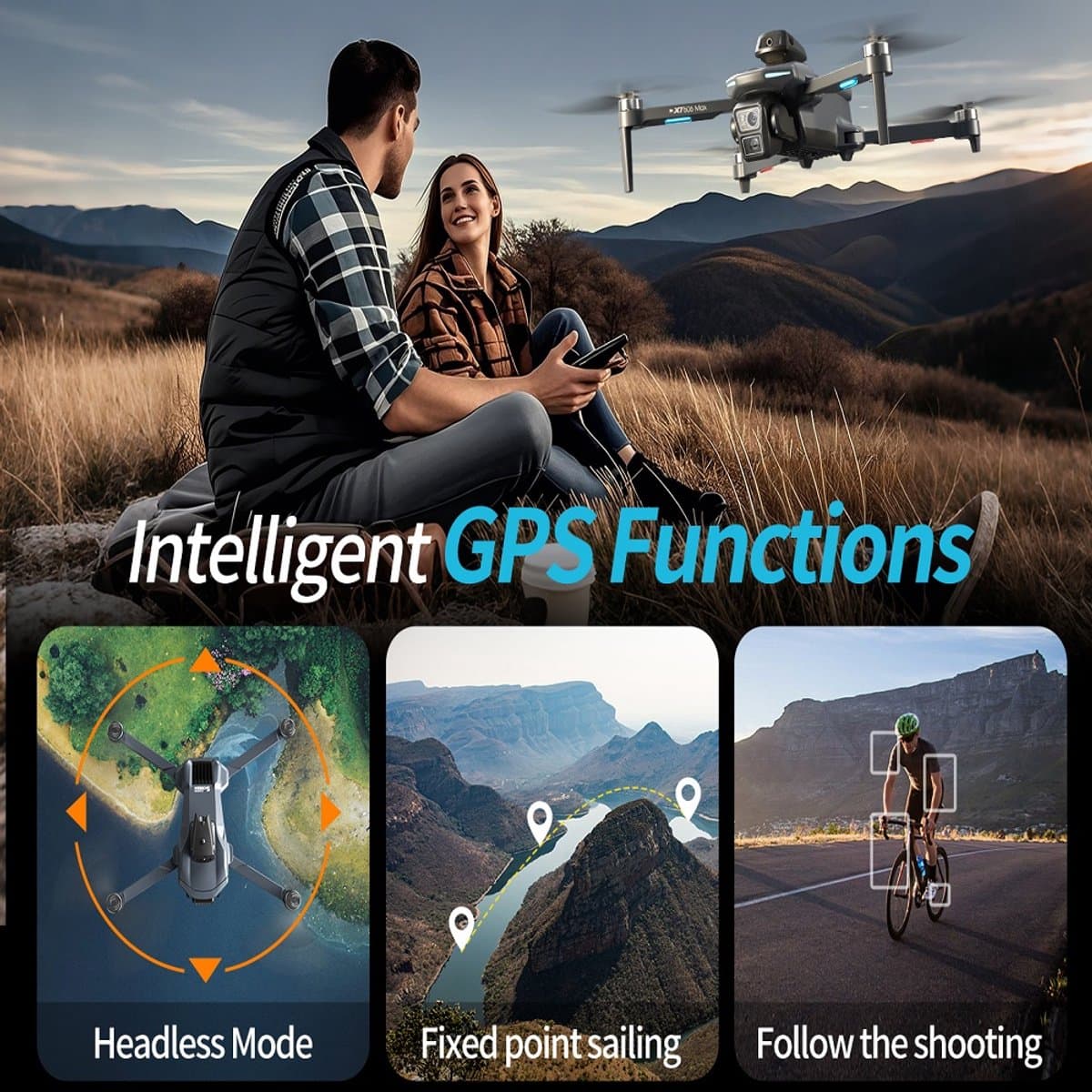 Mijia XT606 Drone 4K GPS HD Dubbele Camera met Gimbal, 360° Obstakelvermijding en 5.6" Scherm thumbnail 6