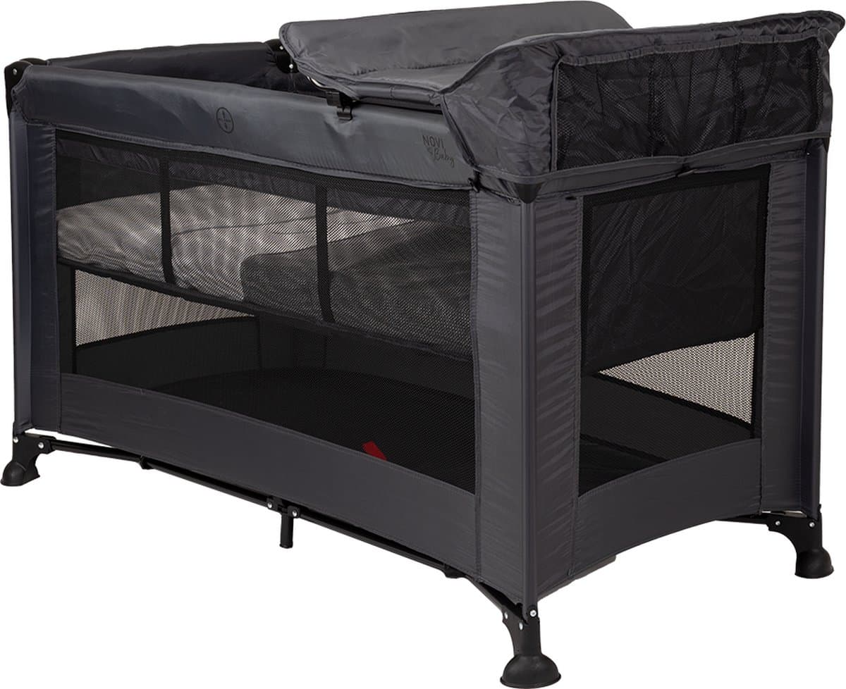 Novi Baby Kiki Luxe - Campingbed - Donker Grijs - reisbed - Inclusief transporttas - Inclusief verschoonblad - Inclusief bodemverhoger thumbnail 8