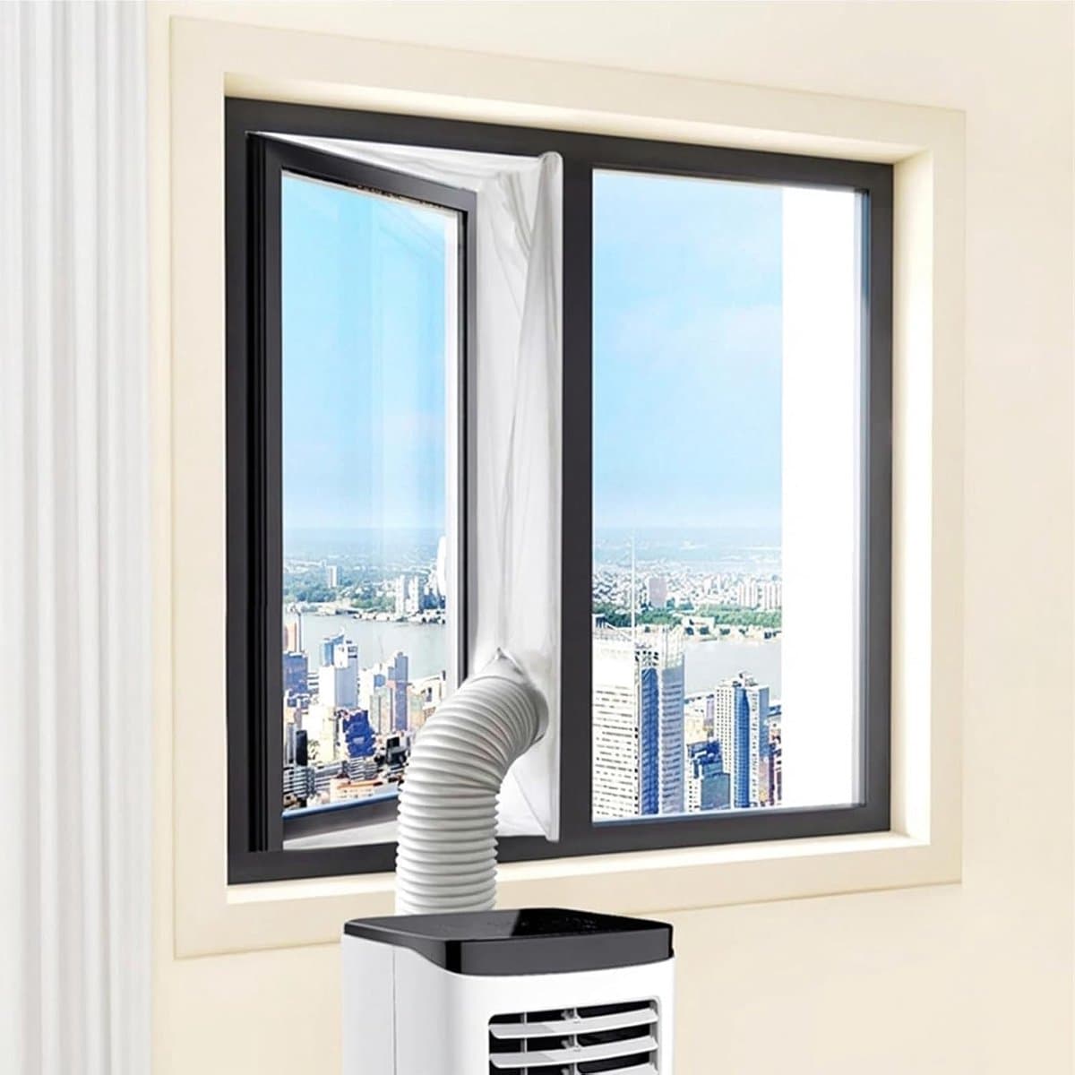 Raamafdichting AC-unit - Ventilatie blokkerset - Energie besparen - Tijdbesparend en zonder boren - 400 cm - Wit thumbnail 4
