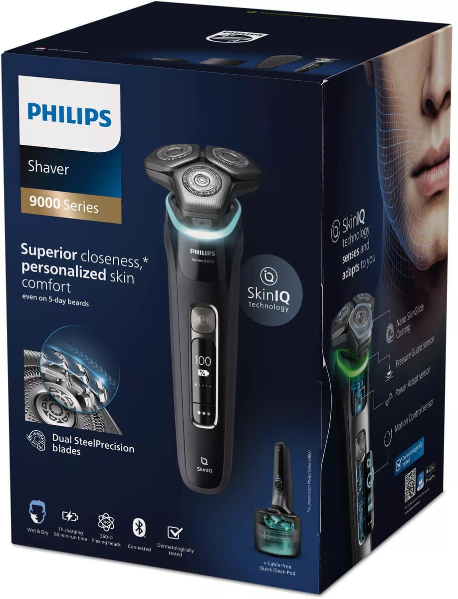 Philips Shaver 9000 Series S9976/55 - Elektrisch scheerapparaat – met trimmer – mannen - Met Quick Clean Pod - Donkergrijs thumbnail 7