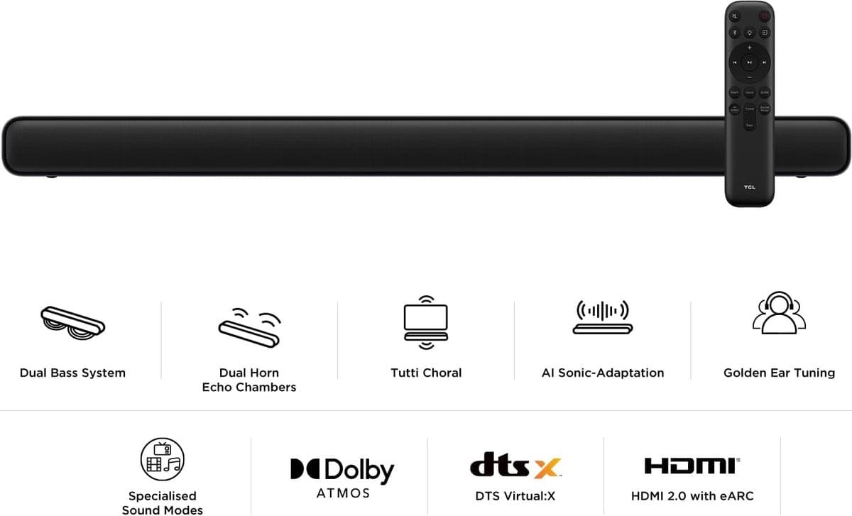 Soundbar - Home audio - Film avond - Dolby Atmos - 2.0 kanalen - Donker titanium thumbnail 7