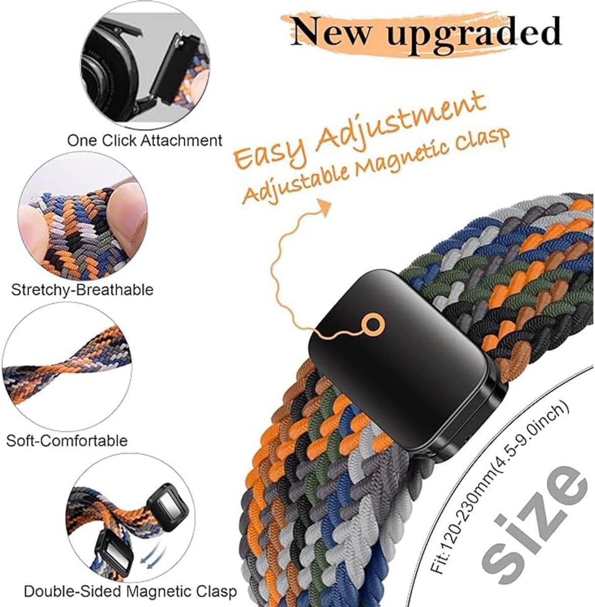 Thijox - Magnetisch Nylon Sport Armband 20mm - Vervangende Horlogeband voor Polar Ignite 2/3/Unite/Pacer/Withings ScanWatch 2 - Ideaal voor Sport en A thumbnail 5