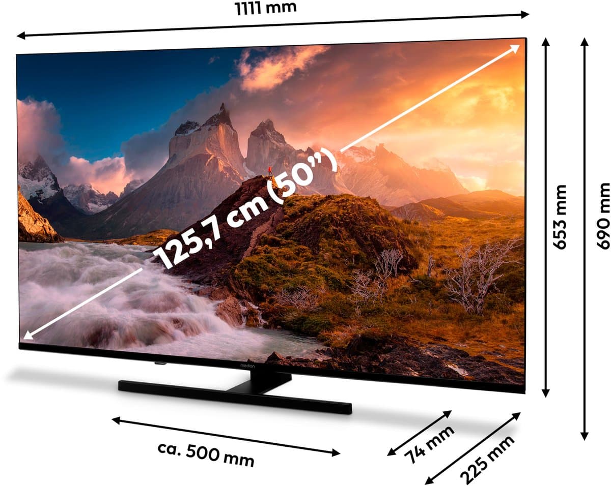 MEDION TV 125,7 cm (50 inch) QLED (Google TV, 4K, Dolby Vision HDR, Netflix, Prime Video, Disney+, Dolby Atmos, DTS X, Smart TV, PVR, Bluetooth, MD 850700) thumbnail 7