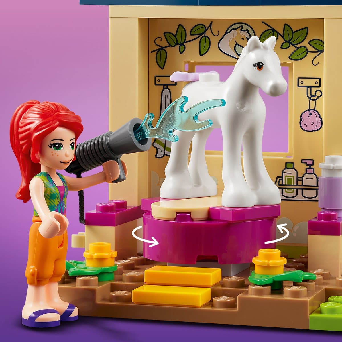 LEGO Friends Ponywasstal: bouwset met paardenverzorging voor kids thumbnail 8