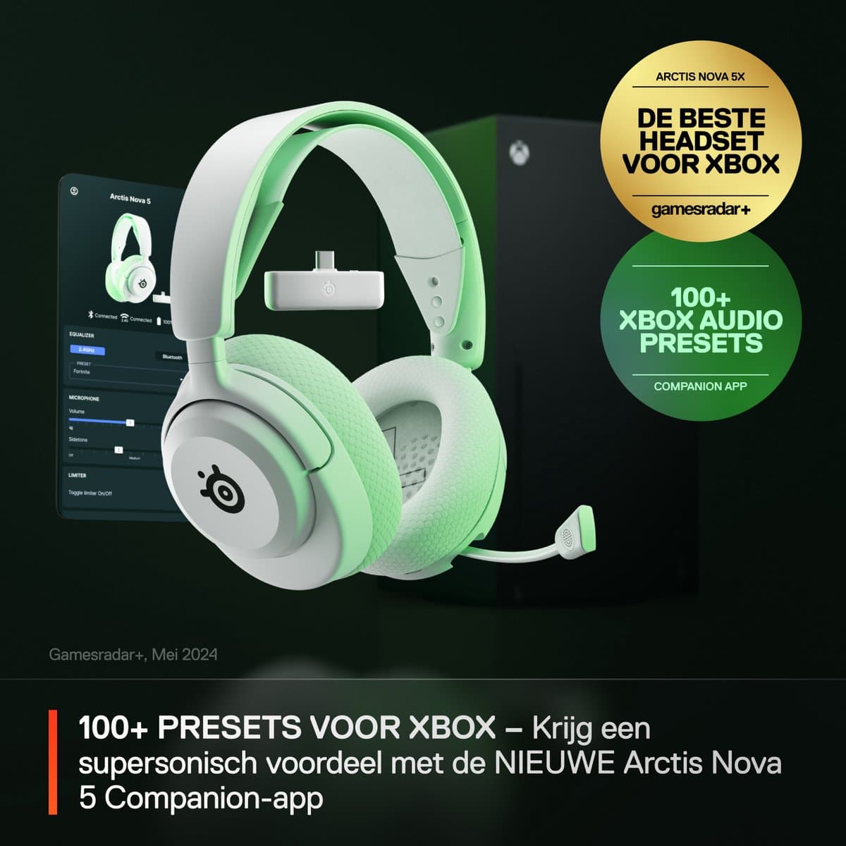 SteelSeries Arctis Nova 5X Wireless - Draadloze Gaming Headset - 60 uur accuduur - Xbox, PlayStation, PC, Switch & Mobiel - Wit thumbnail 5