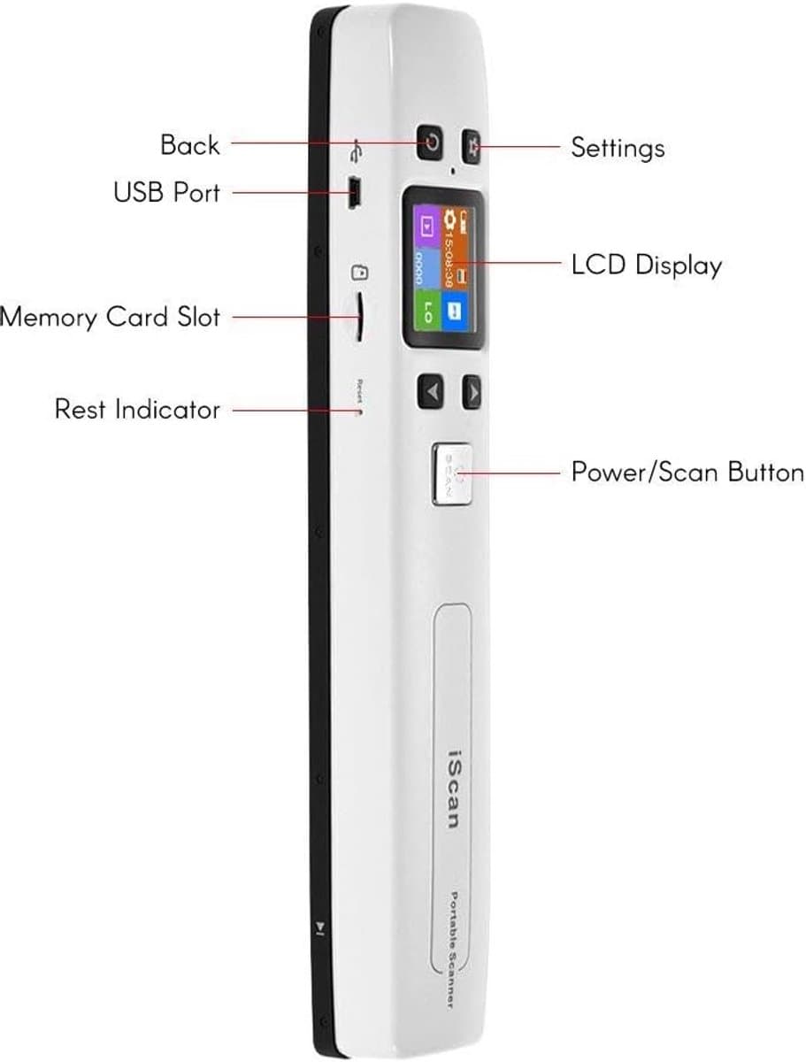 Draadloze Documentenscanner - Wifi Scanner Mobiel - Documenten Scannen - 1050 DPI Resolutie - A4 formaat - Zwart thumbnail 5