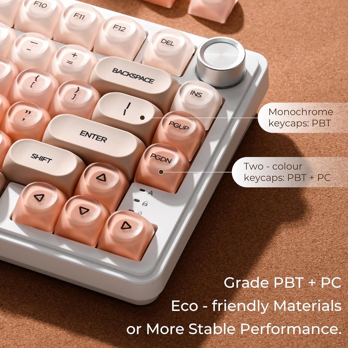 Draadloos Toetsenbord Keycaps - 132 Toetsknoppen PBT+PC Shine Through Keycap Set - Gradient keycaps - Mechanisch Keycaps - Gaming Toetsenbord Keycaps - Comfortabel & Duurzaam voor Mechanische Toetsenborden - Roze thumbnail 4