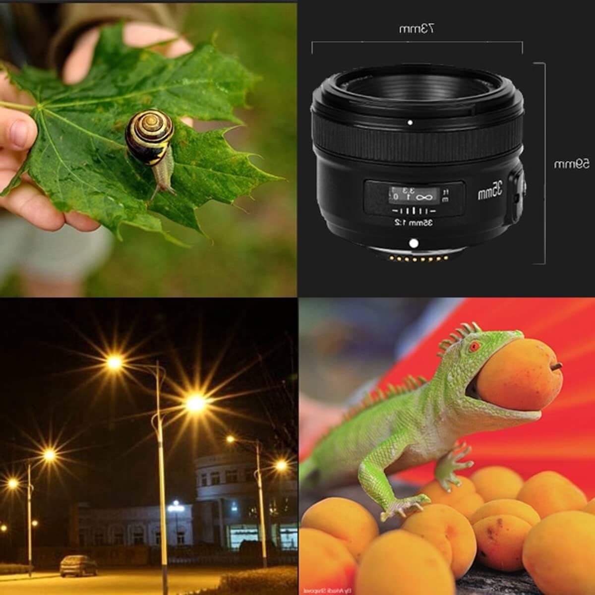 Wide Angle 35mm F2N Lens voor Nikon DSLR Camera's - Autofocus en Handmatige Focus, Ideaal voor Landschapsfotografie en Portretten thumbnail 2