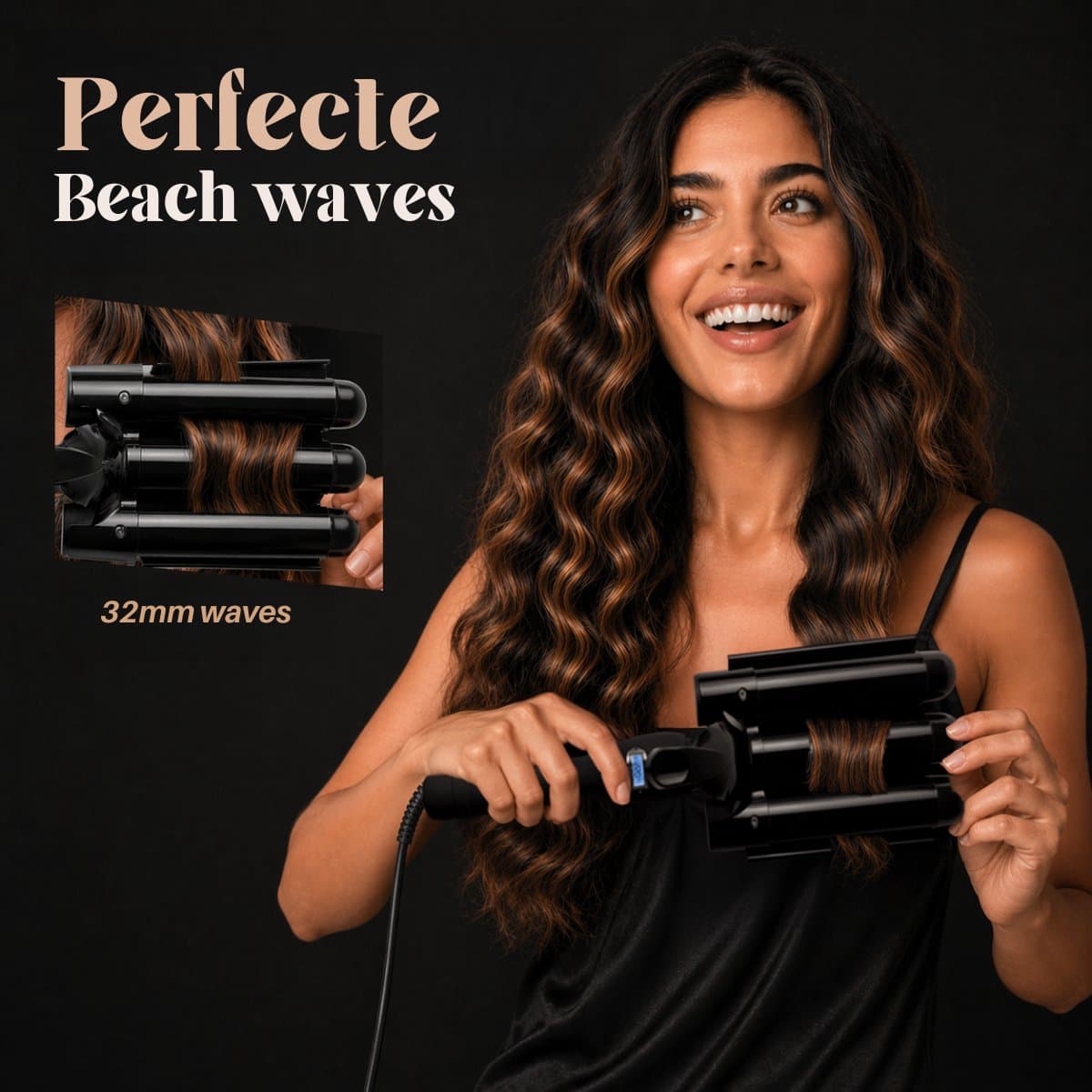 Vaive Wafeltang 32 mm - Beach Waves - Golvenkrultang - Krultang - Waver - Keramische Coating thumbnail 2