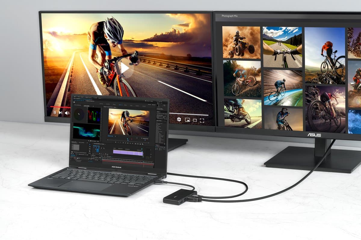 ASUS Dual 4K USB-C Dock DC201 - Laptop-dockingstation - Bedraad - USB 3.2 Type-C - Zwart thumbnail 3