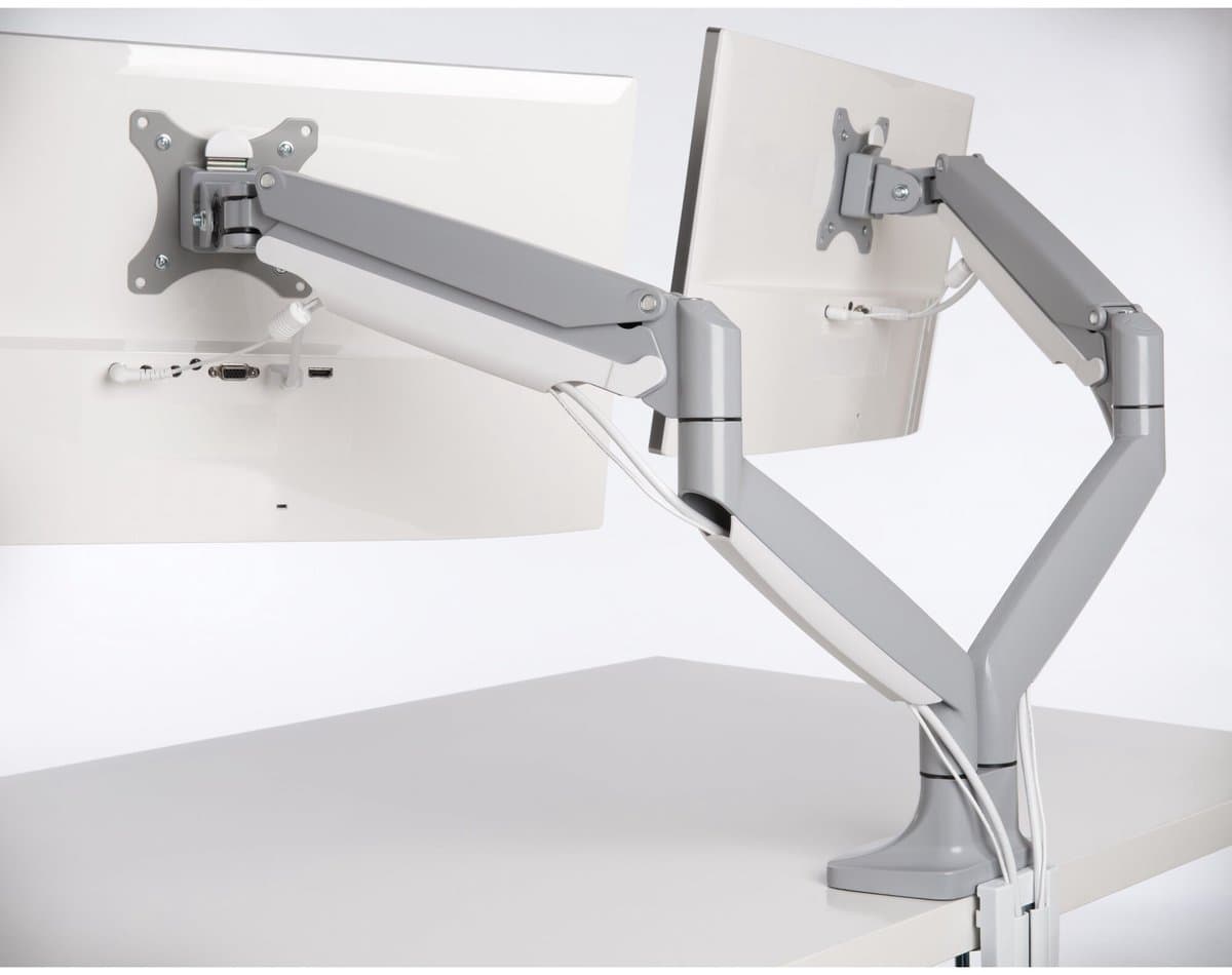 Kensington SmartFit One-Touch Dubbele Monitor arm - Voor 2 Schermen - In Hoogte Verstelbaar - Voor 13 - 32" & tot 9 KG - Grijs thumbnail 3