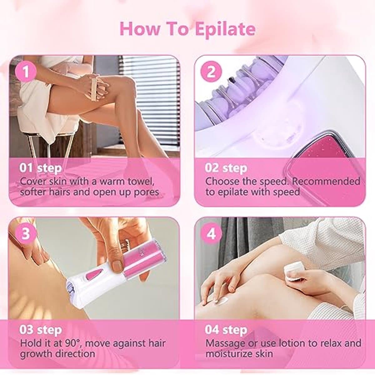 Draadloze Elektrische Gezichtsepilator met LED Licht – Mini Epilator voor Gezicht en Lichaam thumbnail 7