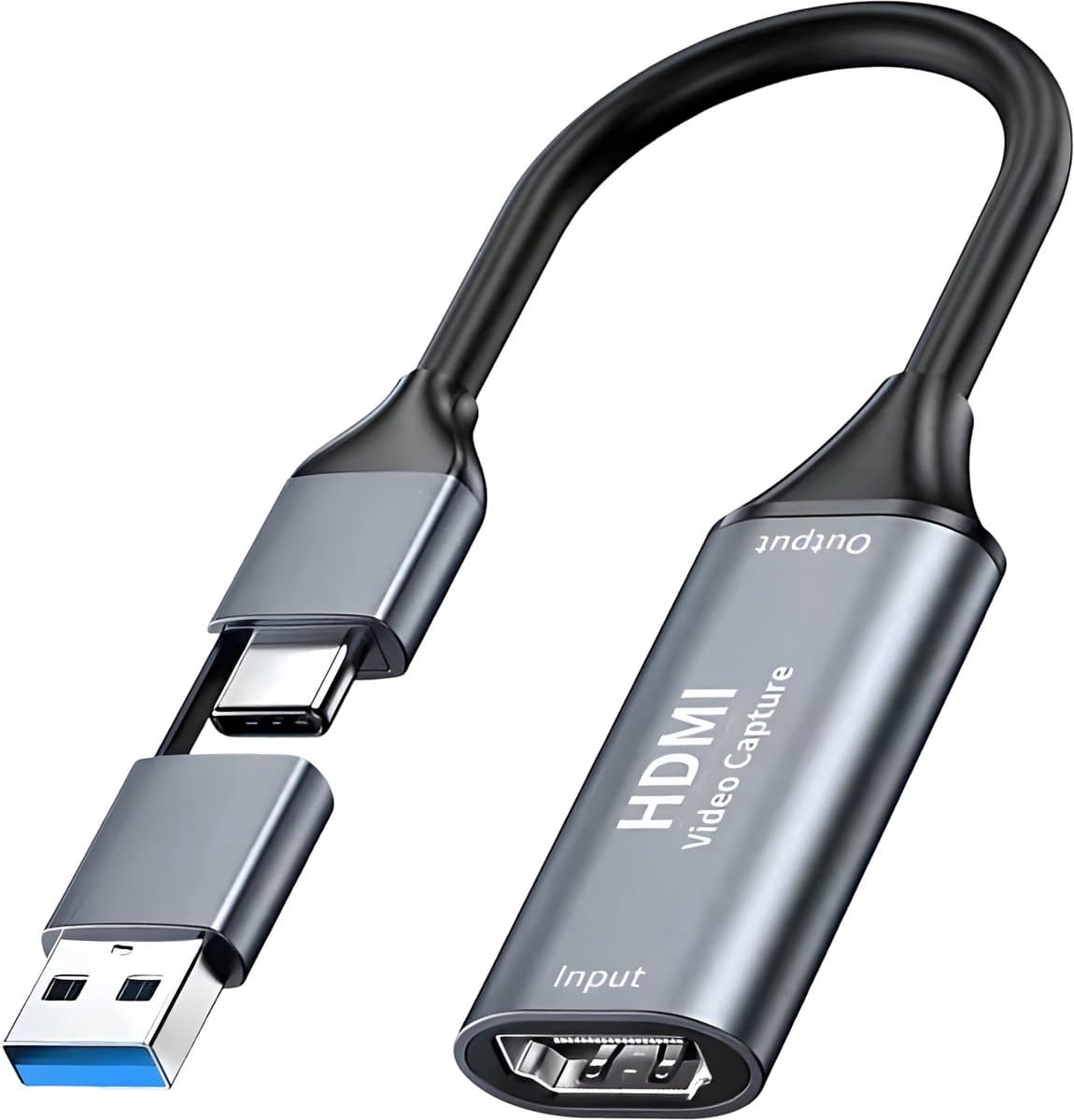 Qost - Capture Card HD - Video / Game Capture - 1080P HD - HDMI naar USB-A / USB-C - Cam Link - Video Grabber - Streamen
