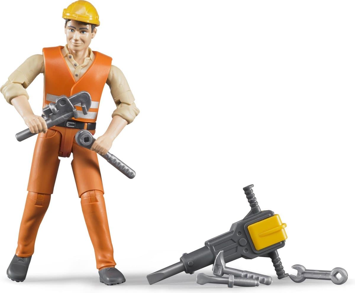 Bruder bworld Bouwvakker speelfiguur met accessoires thumbnail 4