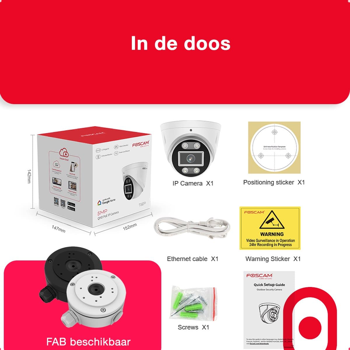 Foscam T5EP: 3K PoE camera met persoonsdetectie en alarm thumbnail 8