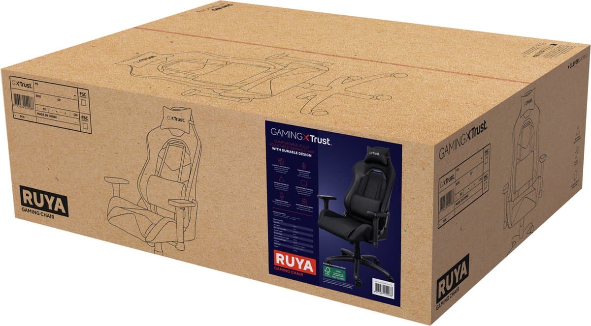 Trust GXT 714 Ruya - Gaming Stoel - Verstelbaar – Zwart thumbnail 8