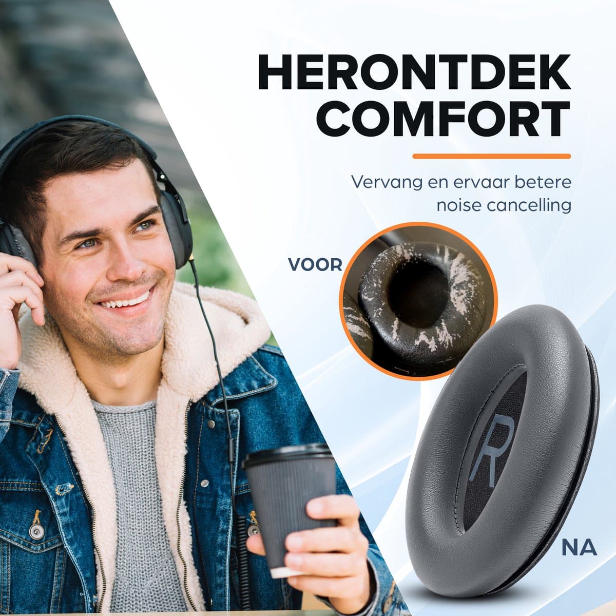 Vervangende oorkussens voor Bose QuietComfort 45 / QC45 / QuietComfort SE - Oorkussens voor koptelefoon - Ear pads headphones - Grijs thumbnail 3