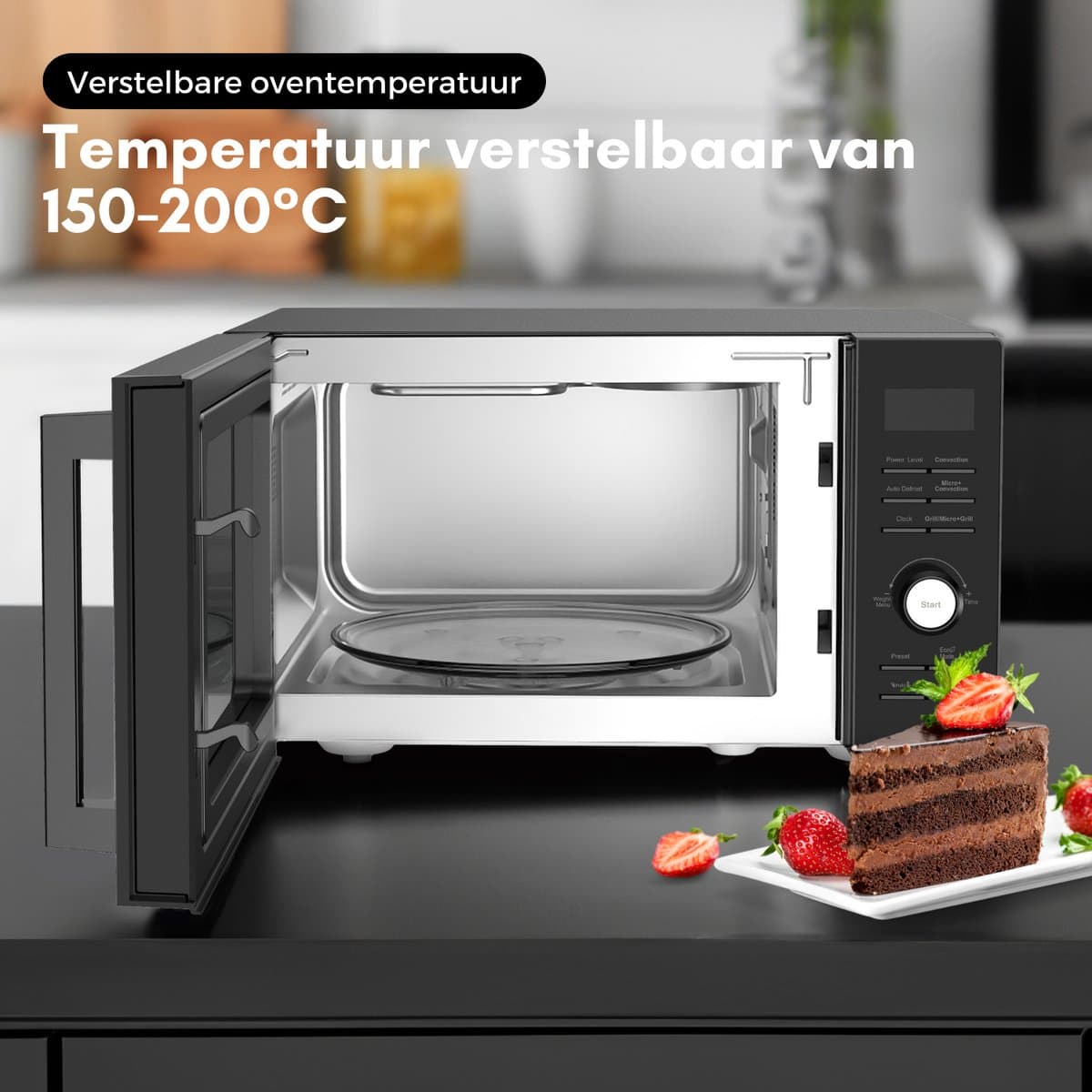 COOK-IT Combi Magnetron Vrijstaand 25L - Heteluchtoven en Grill - 25L thumbnail 2