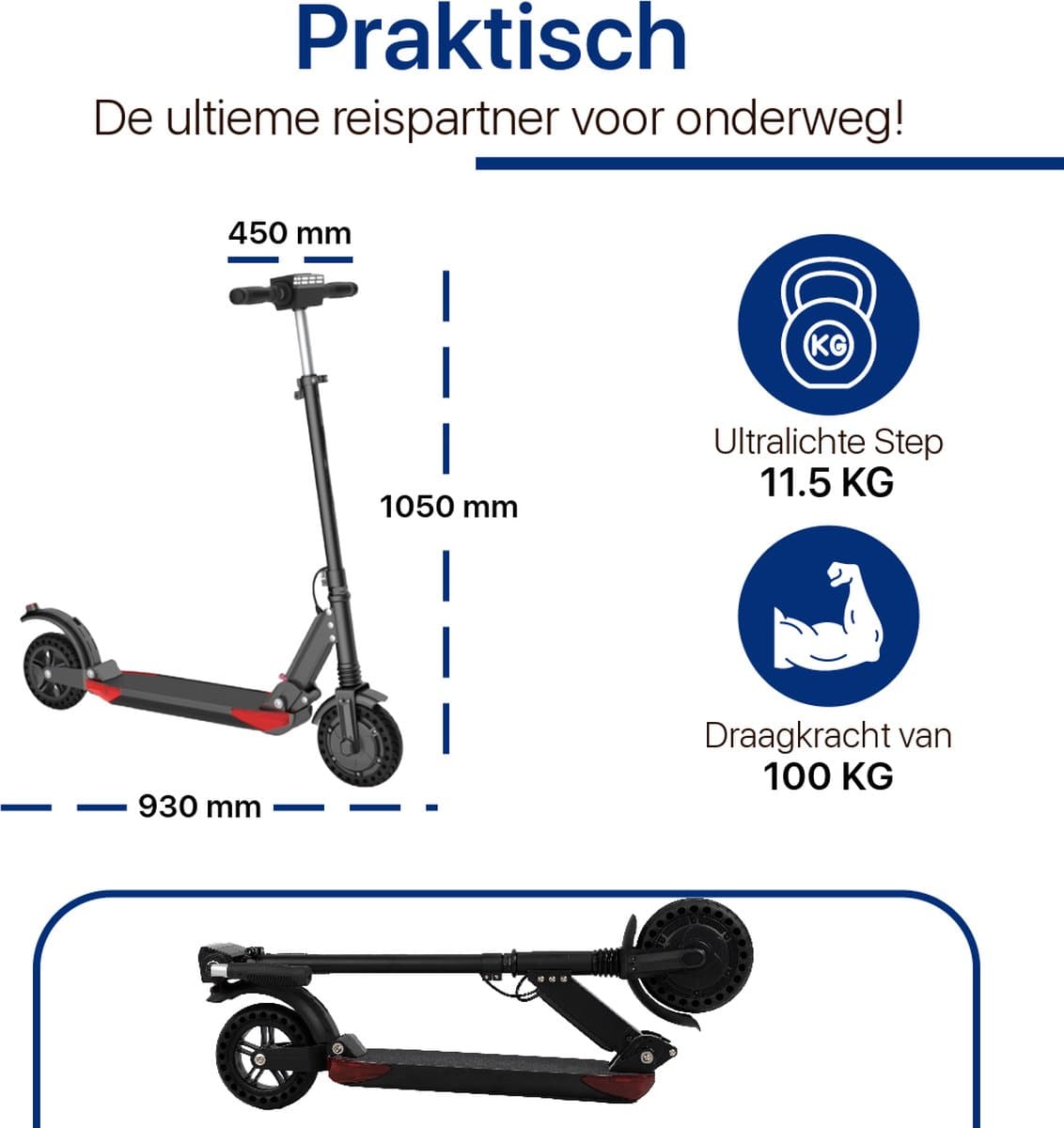 Phreeze Elektrische Step Pro - Opvouwbaar, 30km bereik thumbnail 7