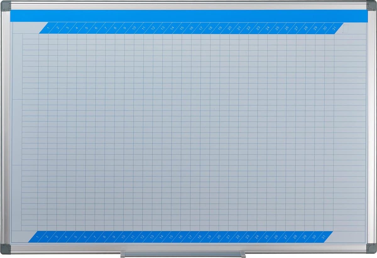 whiteboard planner - 3-jaarplanner - magnetisch - pennenbakje - 60 x 90 cm - wit thumbnail 4