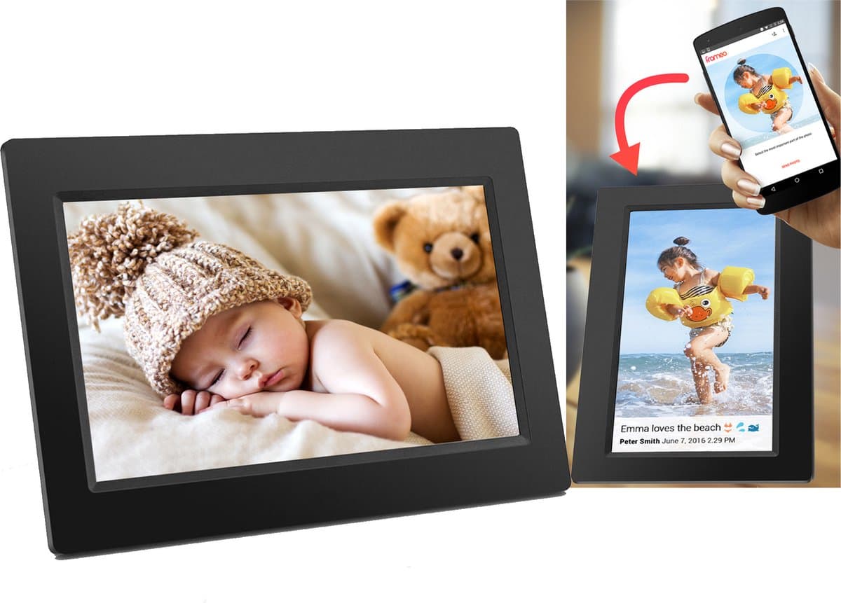 Denver PFF-1010 - Digitale Fotolijst - Fotokader - 10.1 inch - IPS touchscreen - met Frameo software - Zwart