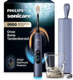 Productfoto van Philips Sonicare Next-Generation DiamondClean 9900 Prestige Elektrische Tandenborstel – met SenseIQ Technologie, Volledige Poetsbegeleiding en Smart Pressure Feedback, Sonic Blue HX9813/98