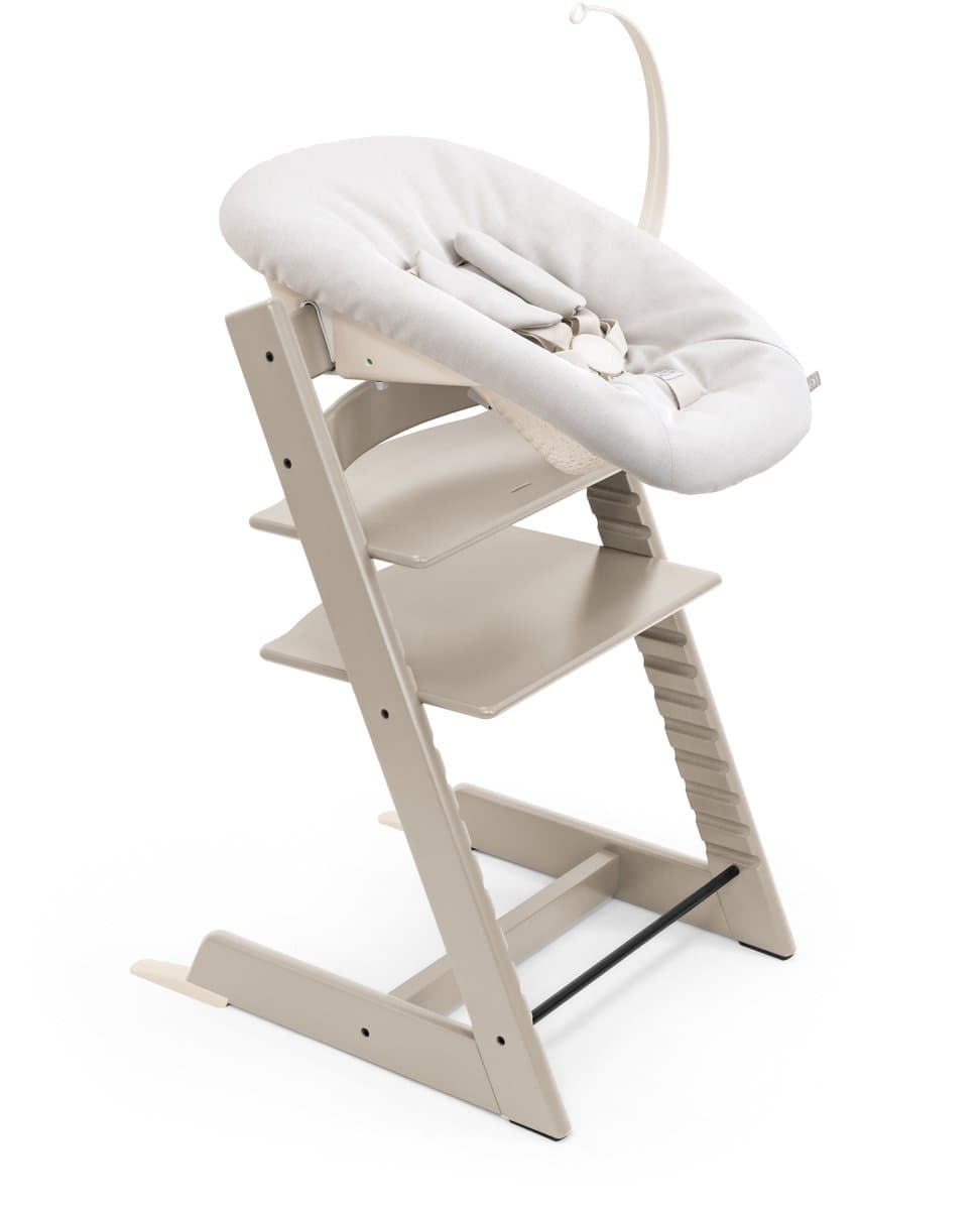 Stokke Tripp Trapp bundel Cashmere Grey | Babyset Cashmere Grey | Newborn Vanilla White/ Beige | Tray Vanilla White | Kussenset Beige - afbeelding 1