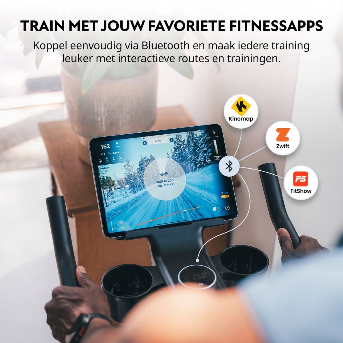 Fithlon Le Tour Hometrainer - Fitnessfiets - Inclusief App - Kinomap & Zwift Compatibiliteit - Spinningfiets - Ergonomisch & Stil - Hometrainers Fitness voor Thuis thumbnail 5