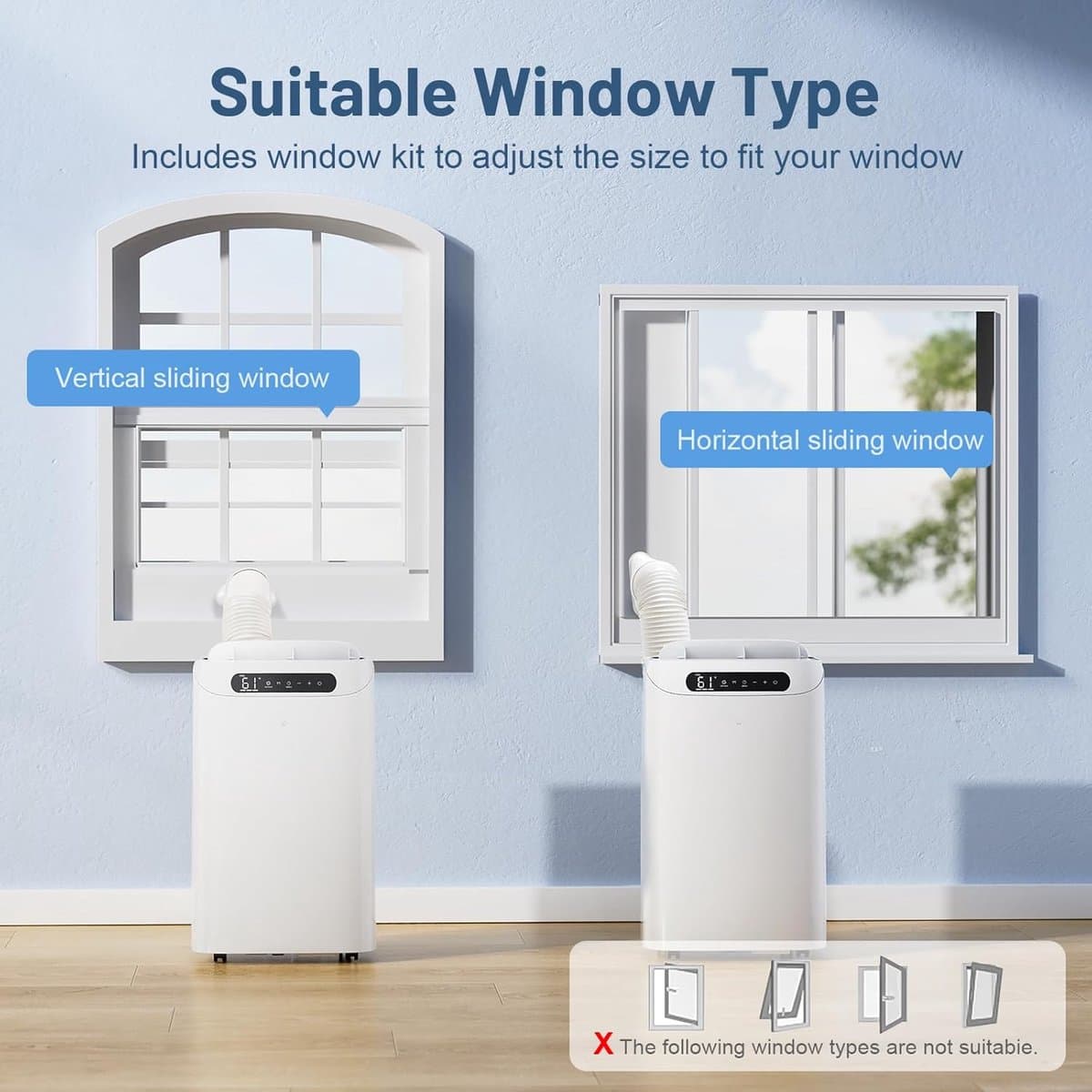 Mobiele airco 14000 BTU stille airconditioner met ontvochtiger slaapstand afstandsbediening 65 m² thumbnail 3
