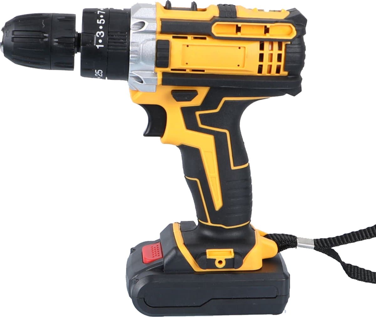 DeWalt-look Accuboormachine 21V Set – 2 Accu's, Snellader, 45 Nm Koppel, Sleutelloze Boorkop en 24-Delige Accessoireset thumbnail 3