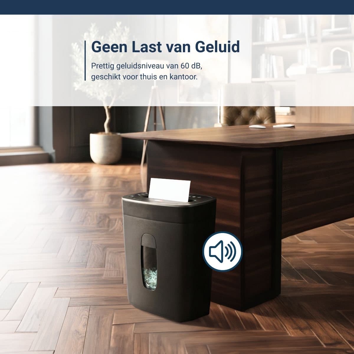 DESQ® Papierversnipperaar - 12 vel - 4 x33 mm - P4 - 19 Liter opvangbak - Slechts 60dB - Ook creditcards - AVG-proof thumbnail 6