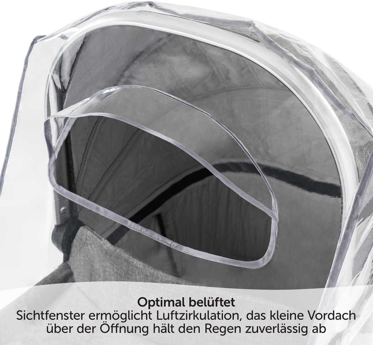 Regenhoes/Regenscherm voor Kinderwagen/Wandelwagen met Reiswieg (passend op Joolz, Quinny, Bugaboo e.d.) met Optimale Ventilatie, Kijkvenster, Waterdicht en Duurzaam, PVC vrij | Afsluitbaar ven thumbnail 4