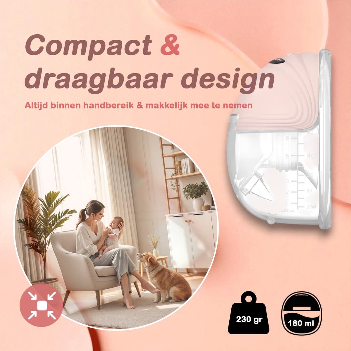 Simanti Elektrische Borstkolf - Draadloze Handsfree Borstkolf - 2 stuks - Borstpomp - Kolfapparaat - USB-C - BPA-vrij thumbnail 4