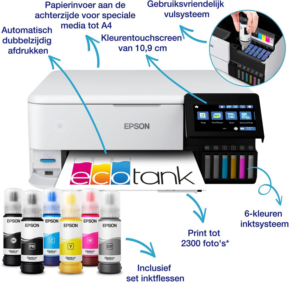 Epson EcoTank ET-8500 - All-in-One Inkttank Printer - Inclusief tot 3 jaar inkt thumbnail 3