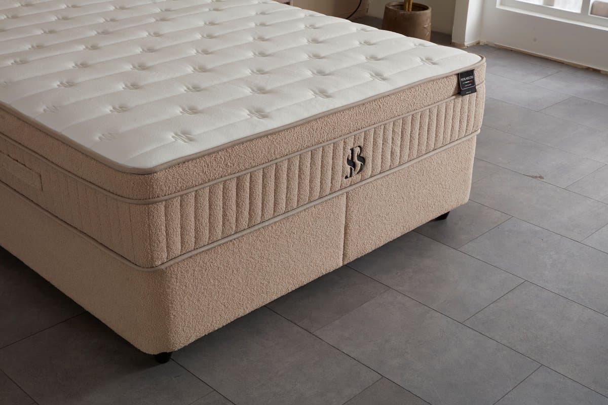 BSS Bedding Luccebedd - Complete Boxspring - Boxspring 160x200 - Boxspring met Opbergruimte - Bedden - Slaapkamerbed - 1 x Matras met Topper - 2 x Bedbox - 1 x Hoofdbord - Vlekbestendige & Gemakkelijk te Reinigen Stof thumbnail 5