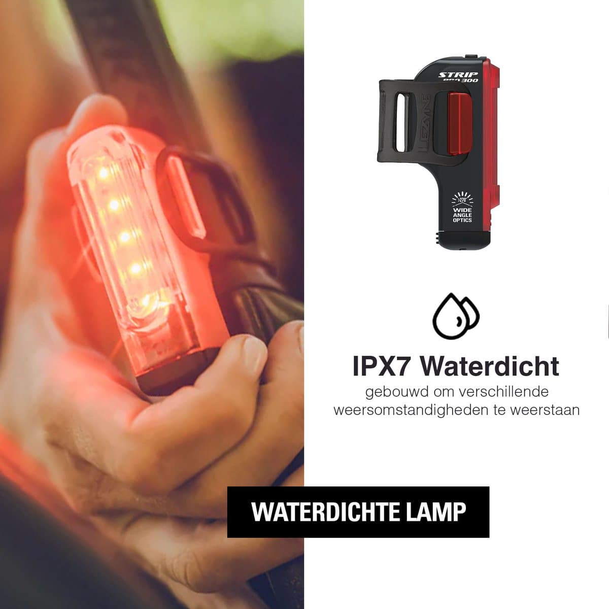 Lezyne Strip Drive Pro 300+ Rear - Achterlicht Fiets - Fietsverlichting USB-C Oplaadbaar - Fietslamp Achter - Veiligheidslampje - 80 branduren - Zwart thumbnail 5