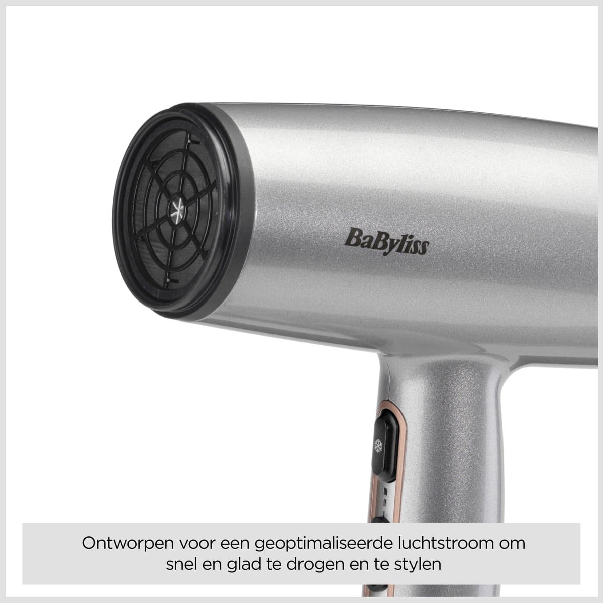 BaByliss Cosmos Föhn D580DE - Krachtige Haardroger met Diffuser - Lichtgewicht - Ionische functie voor minder pluizig haar - 3 temperaturen plus Cool Shot - Compleet met Blaasmond thumbnail 5