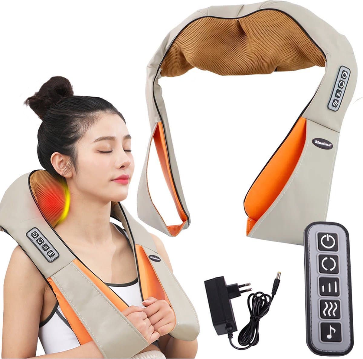 Nekmassage kussen - Massagekussen - Shiatsu Infrarood Massage - Massage Kussens voor Nek en Rug - Elektrische Verwarming voor Verlichting Spierpijn - Voor Thuis, Kantoor of Auto - Nekmassagekussen - Massage apparaat