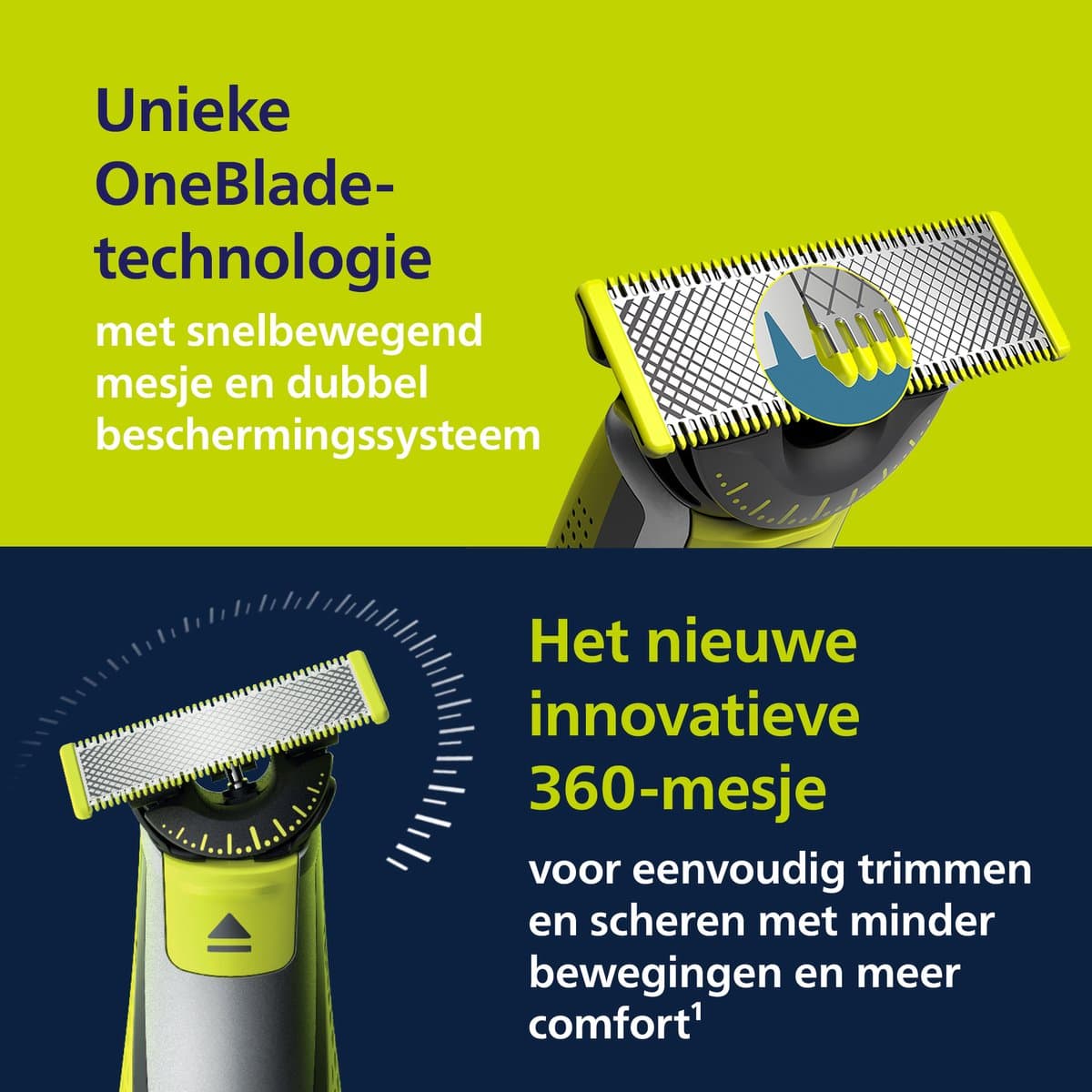 Philips OneBlade 360 Face & Body Elektrische Baardtrimmer - Scheerapparaat - Body Groomer - 3x 360 mesjes, 4x Stoppelkam - 1x Body Kit- QP2834/31 thumbnail 3